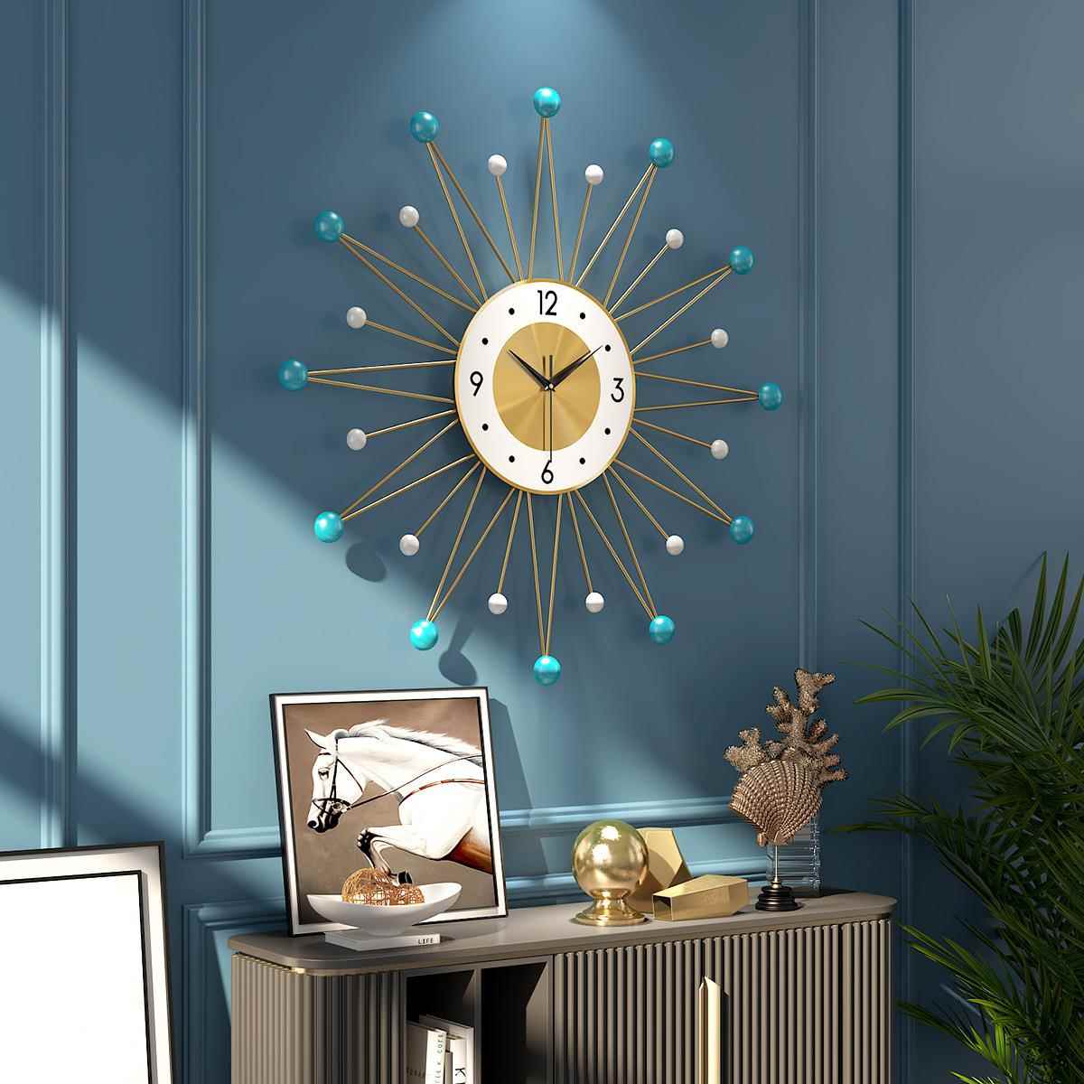 热卖厅简用约挂钟家创意客铁艺静音表569990欧钟式装饰时钟