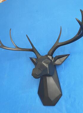 鹿头鹿角客厅壁挂室内墙壁挂饰欧美家居装饰树脂工艺品摆件装饰