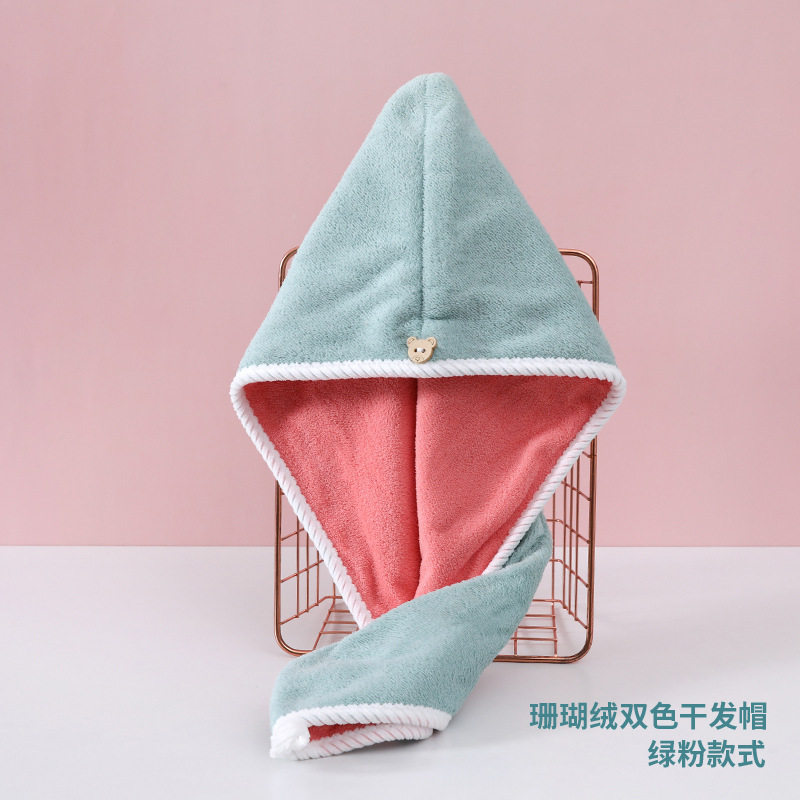干发帽速干女双层加厚加大超强吸水超厚包头洗头快干毛巾双面浴帽