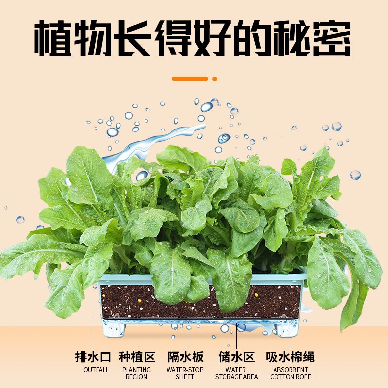 阳台高脚种菜盆楼顶蔬菜种植箱塑料花盆家庭种菜神器长方形槽