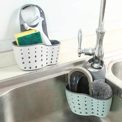 Sink Shelf Soap Sponge Drain Rack Kitchen Organizer Holder
