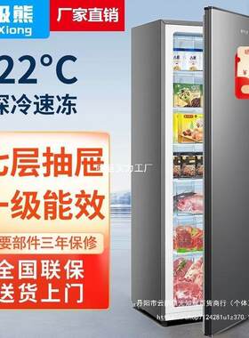 北极熊立式冰柜抽屉式家用全冷冻柜侧开门立体大冷柜小型冰箱母乳