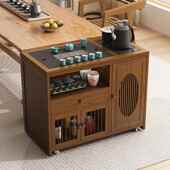 新中一式 移动茶台小桌家用茶车带轮阳台茶茶几客LZD厅烧水壶体茶