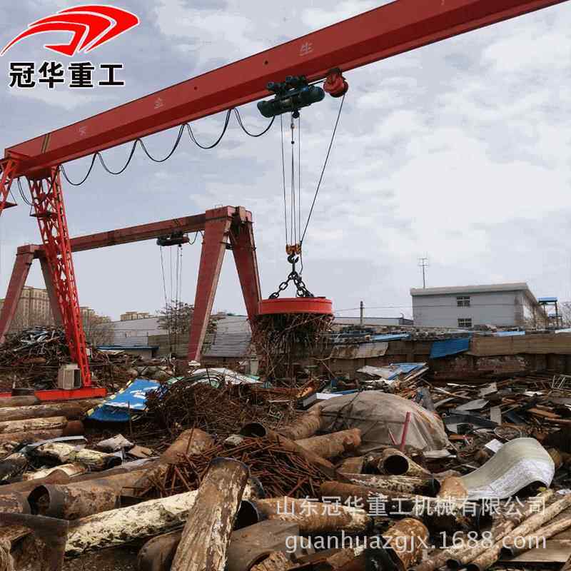 废品收购站电磁吸盘吸废钢废铁电磁吸盘单梁龙门吊电磁吸盘吊