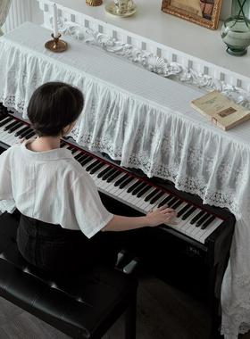 钢防罩现代全轻奢罩钢琴套蕾丝半ZG-66607罩防尘盖布法式纯尘琴色