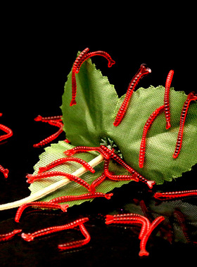 厂家直供淡水仿真红虫带腥味假饵2cm 软饵 路亚饵 散装鱼饵软虫饵