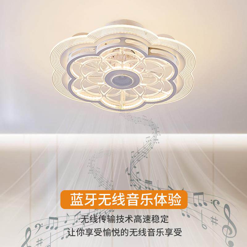 薄款吸顶灯带电风扇灯吊顶一体现代简约吊灯餐厅卧室灯静音吊扇灯
