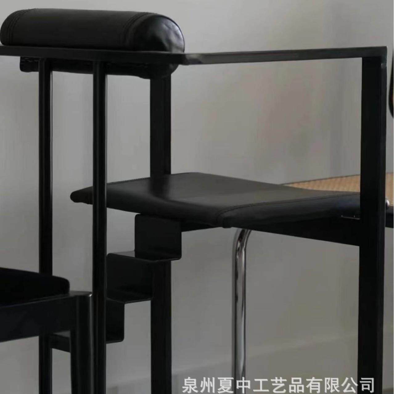 轻奢意式靠背餐椅极简创意休闲椅子时尚百搭设计师酒吧彩色吧台椅