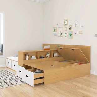 互不干扰双人床一男一女分隔姐弟不打扰高箱体带隔断床一房变两房