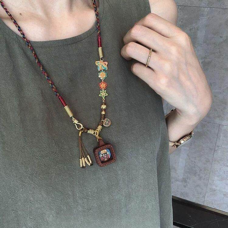 扎基拉姆女财神项链编绳吊坠小众设计配饰女毛衣链春夏季新款高端