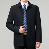 毛料翻扣子款 J年爸装 外套中老206 高羊毛爸夹克男领导干部领厚款