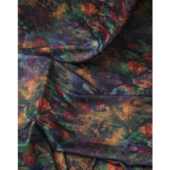 双面印花透孔花萝面料新中式 新款 国风布料香云纱 莫奈睡莲