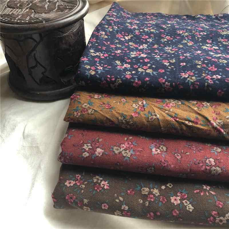 纯棉麻 碎花布料田园风布料碎花裙子连衣裙布小清新复古手工面料