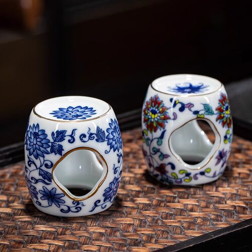 青花瓷复古仿古陶瓷白瓷整套茶具
