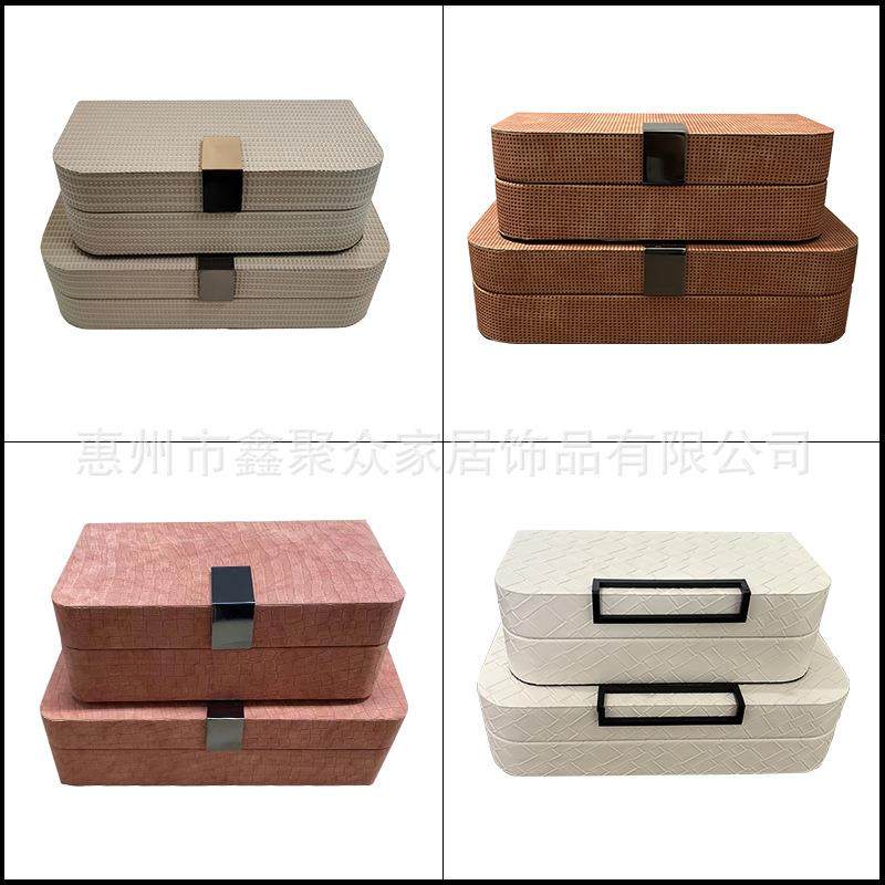 源头厂家现代轻奢摆件样板房间软装饰品书房卧室梳妆台首饰装饰盒