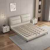 现简约皮布艺床床1.8物米主卧室高端大气1.5双人婚床代气储科压技