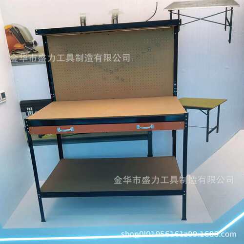 供应双抽屉工作台，工作桌，置物架工业风收纳多功能结实重型承重