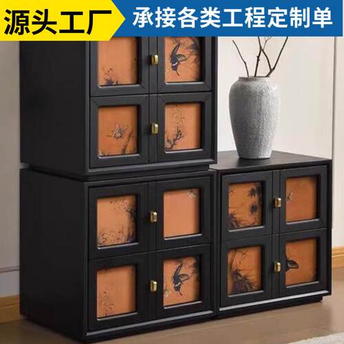 中古风实木斗柜客厅靠墙储物柜卧室收纳柜小户型抽屉式床头柜边柜
