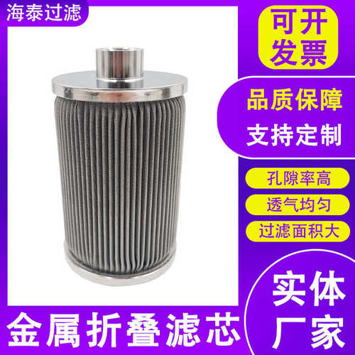 不锈钢折波褶皱过滤网螺纹口熔体滤芯烧结毡滤芯金属折叠网滤芯