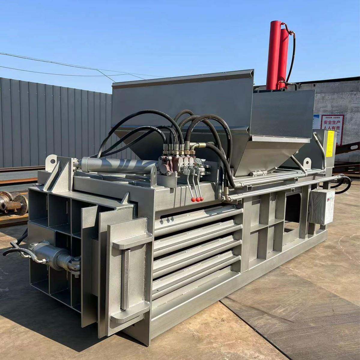 半自动卧式塑料布液压打包机大棚膜压缩卧式打包机纸板打包机厂家