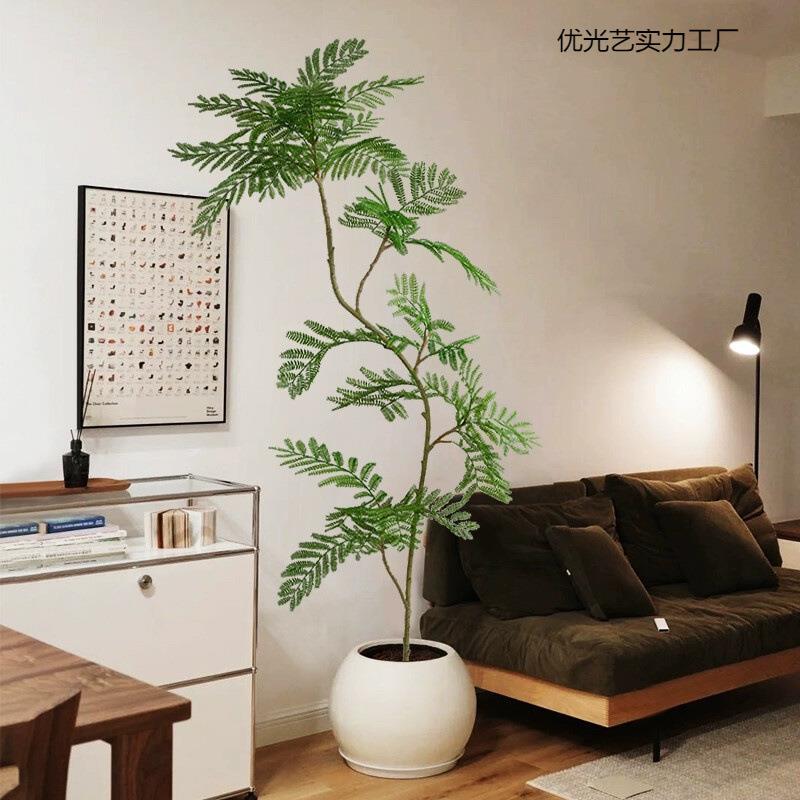 蓝花楹仿真绿植大型盆栽客厅高端轻奢仿生植物室内家庭装饰摆件