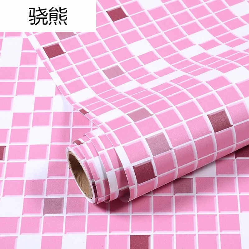 骁熊加厚pvc自粘粉色墙纸浴室厨房卫生间瓷砖防水防潮翻新贴纸磨,家居饰品,软装墙贴,淘宝优惠券,粉丝福利购,淘宝优惠卷