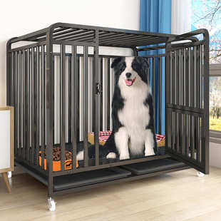 厂家批发狗笼方管狗笼子大型犬中型犬金毛拉布拉多带厕所分离家用