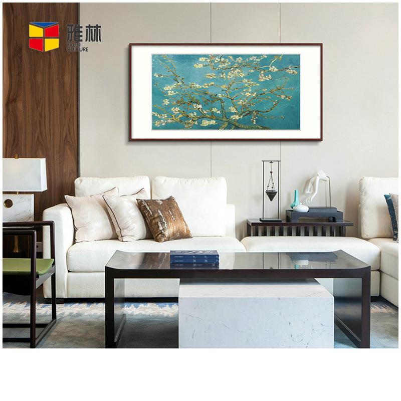 新款直销画芯欧式梵油画简约装饰风景画客厅书房玄关挂画清微喷