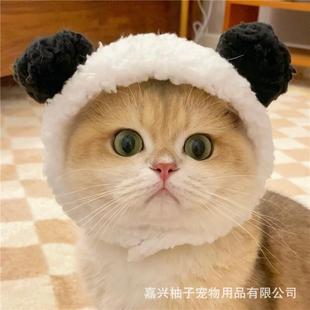 宠物帽子狗狗猫咪头套可爱冬天小型幼犬比熊泰迪马尔济斯发箍头饰
