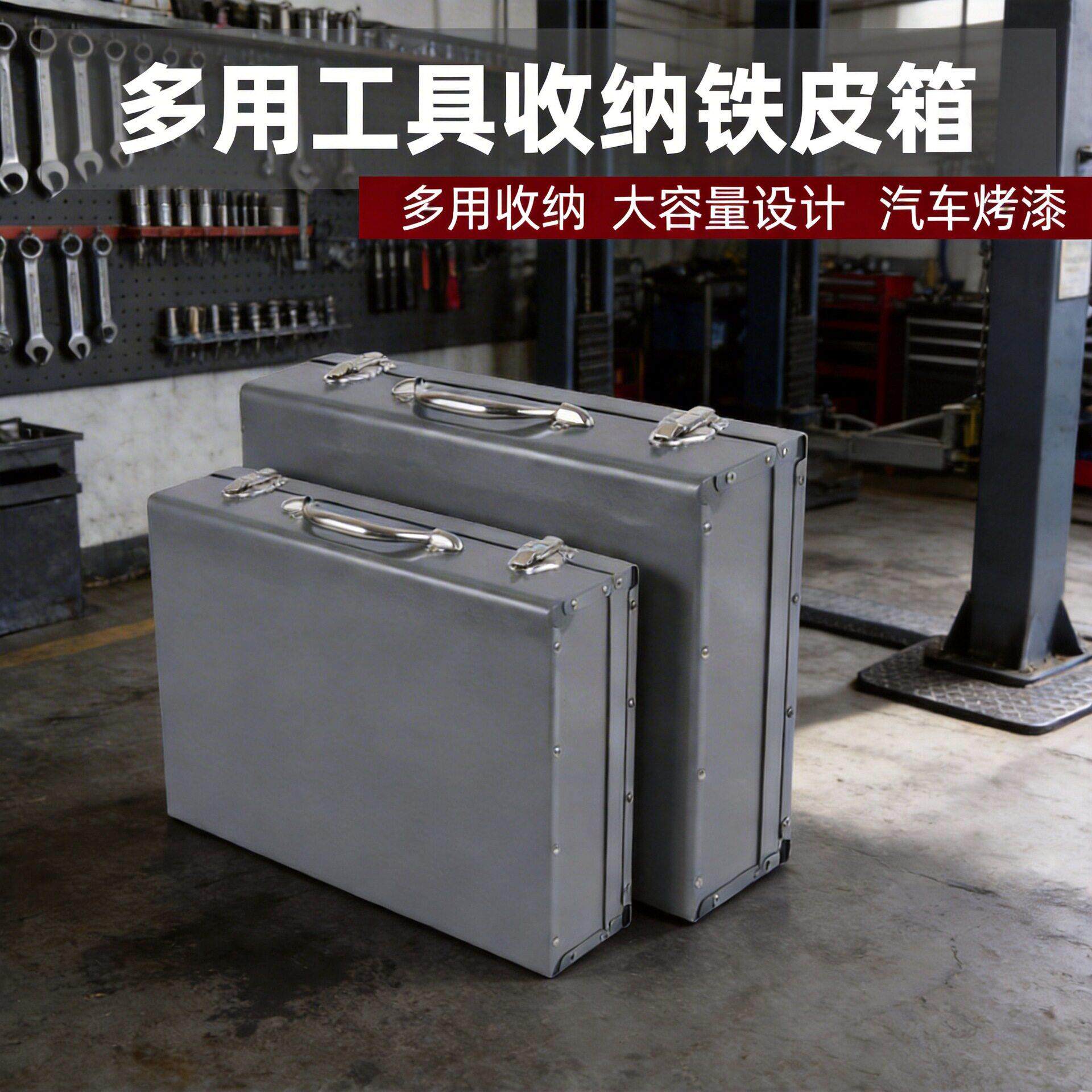 铁箱子加厚款加长五金工具箱收纳箱电锤铁皮箱汽修家用工具箱