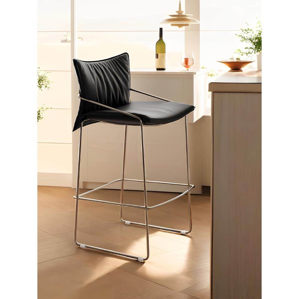 覆古酒吧椅，简约奢华，家居软套靠背，高端酒吧凳，创意设计师流,住宅家具,家用高脚椅,淘宝优惠券,粉丝福利购,淘宝优惠卷