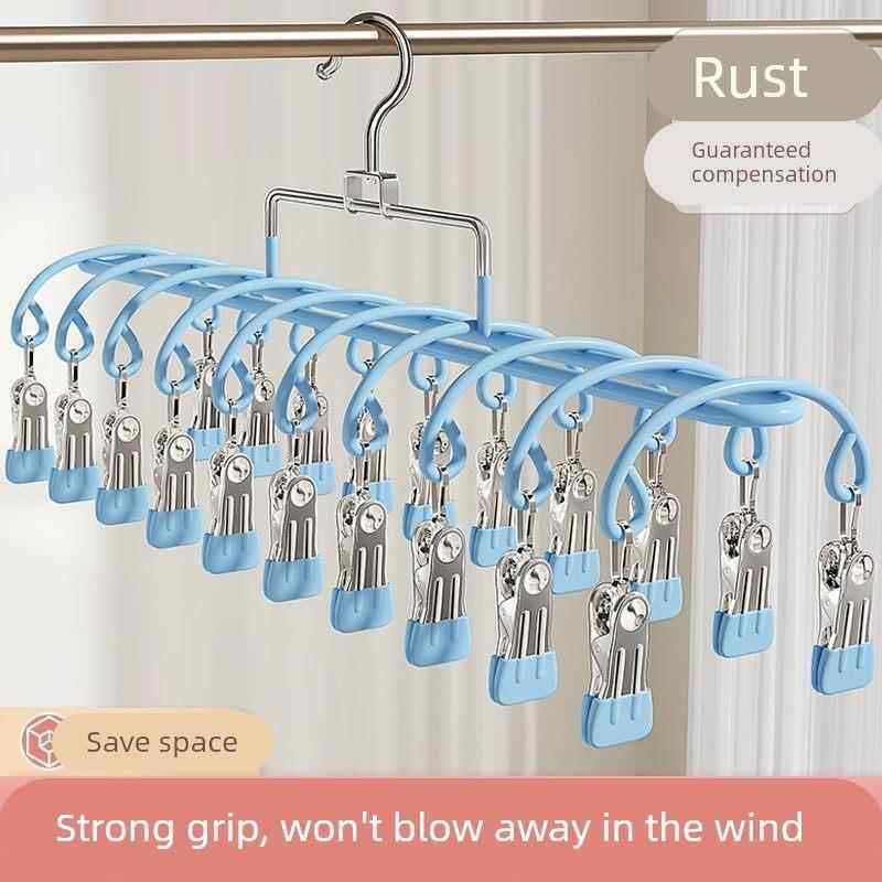 不锈钢多夹子袜子晾晒架家用阳台晾内衣内裤神器防风衣架婴儿袜夹,收纳整理,多夹子晾衣架,淘宝优惠券,粉丝福利购,淘宝优惠卷