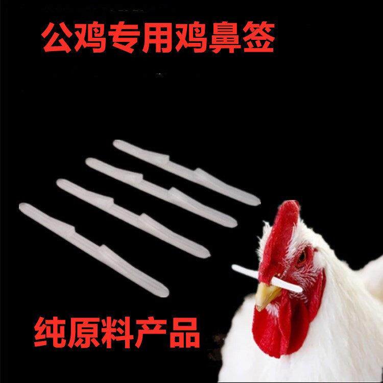 养殖场公鸡专用鸡鼻签长7厘米防公鸡抢食鼻签鼻孔鸡用塑料抢食棒