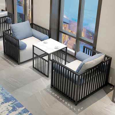 售楼处卡座接洽沙发组合轻奢现代待酒店大堂息区休商务HZC办公桌