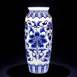 收藏级釉下蓝彩花瓶八旬国宝级大师纯手绘陶瓷瓶轻奢家居高端摆件