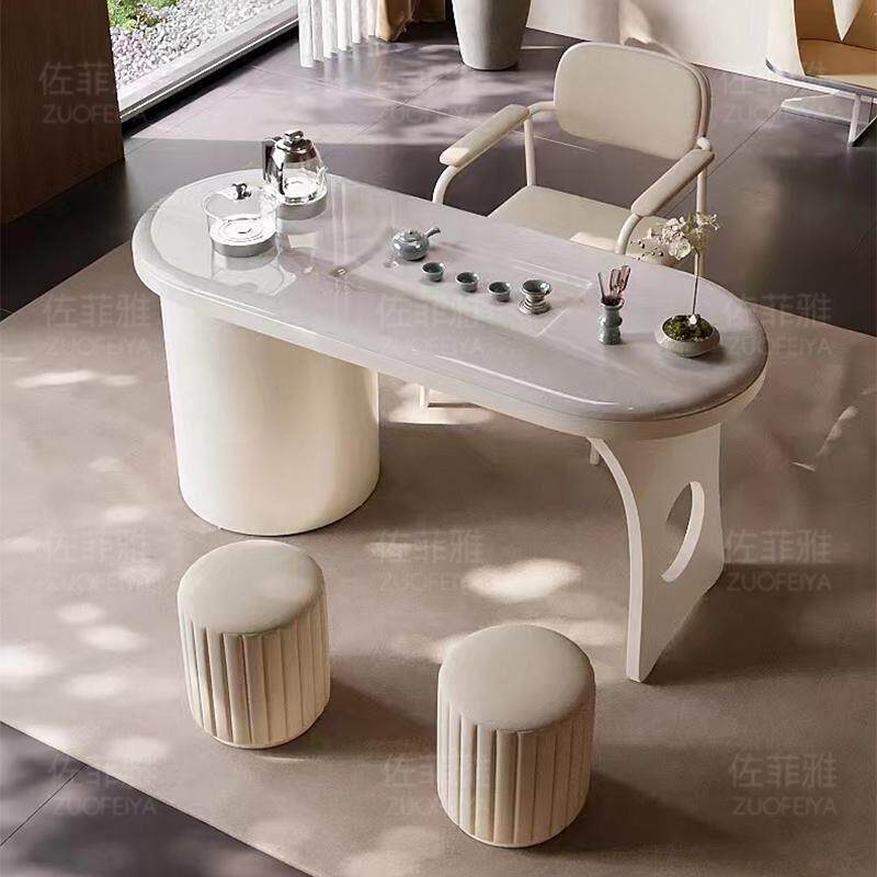 阳台茶桌椅组合烧水壶一体岩板茶台桌小户型家用微晶石功夫泡茶桌