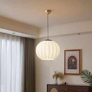 法式 布艺印花灯罩吊灯餐厅卧室书房间玄关样板房灯具 中古风美式