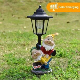 Garden Solar Powered Hexagonal Resin Lamp