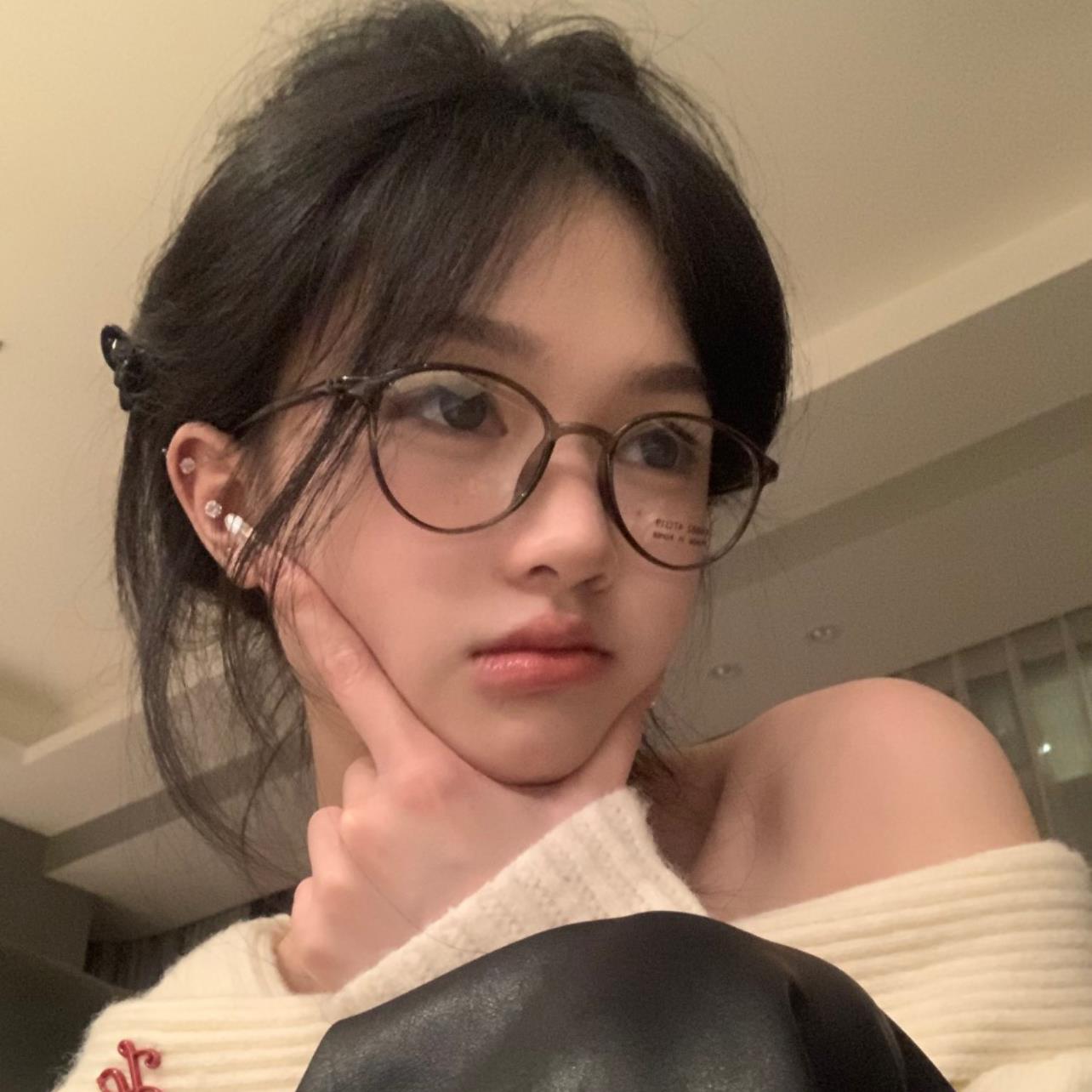 日系小框近视眼镜框女黑框超轻椭圆可配高度数小脸复古茶色眼睛架