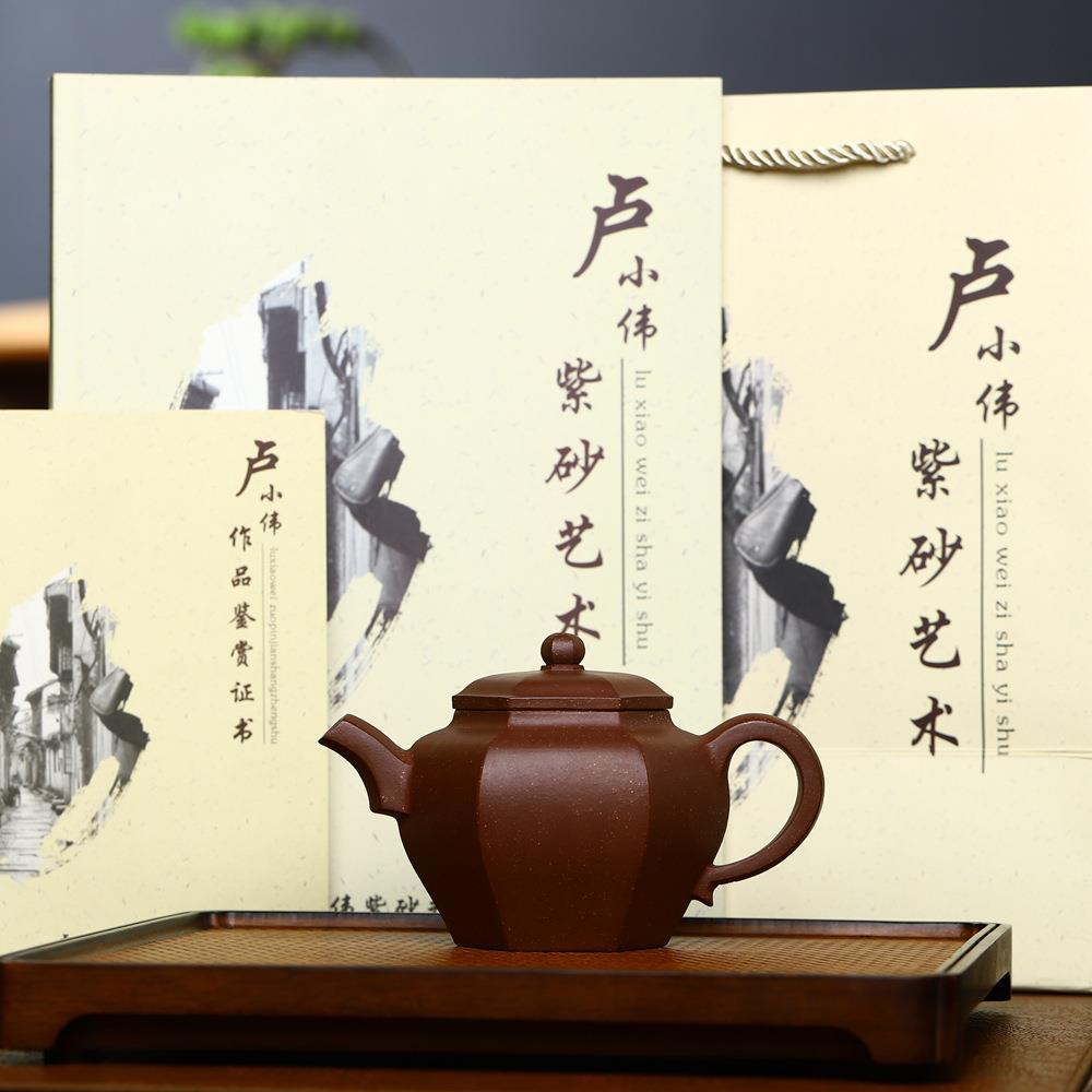 六方宫灯壶 宜兴国工家藏原矿紫粗砂泥紫砂壶家用高档茶具泡茶壶