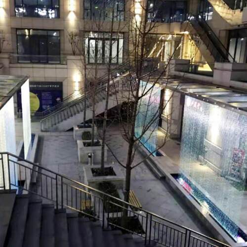 源头拉丝水帘文程控数字水幕墙落天地流水悬浮水幕帘数码庭院智能