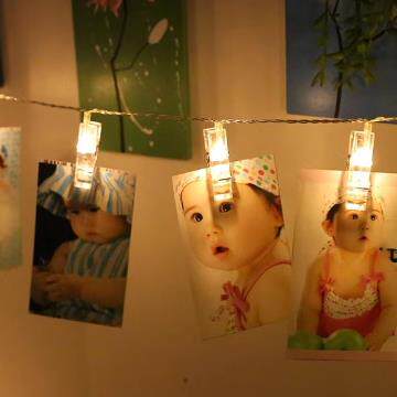 Star light string led room decoration photo wall clip lamp