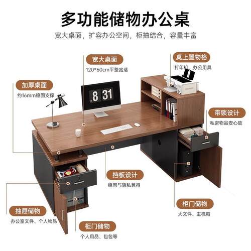 办公桌椅组合简约现代老板桌办公室职员单双人电脑桌子对坐员工位