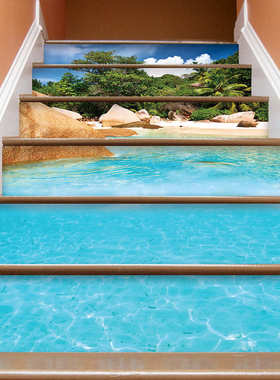 XH-DLT018创意家居新款楼梯贴 自粘防水可移除墙贴热销无痕贴纸