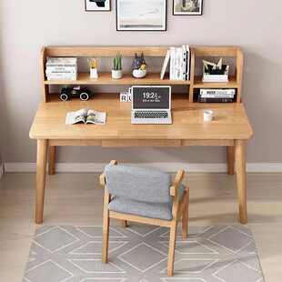 全抽屉新款写卧室家用书桌桌学习桌简易客厅电脑桌橡木实木办公桌