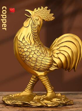 铜鸡饰品，铜鸡饰品，金鸡锭，金鸡家生肖吉祥物，客厅饰品，工艺
