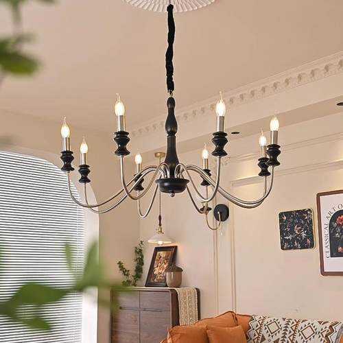 美式中古风吊灯法式复古客厅气大洋房乡村楼室梯间书卧904蜡烛房