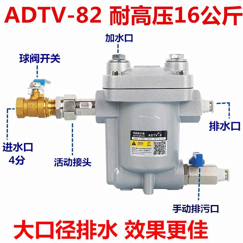 储气罐空压机自动排水器ADTV-82气动疏水阀高压16公斤抗堵放水阀