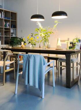 美桌式实木长条餐椅组合家用原RM10/19木吃饭桌书房办板室简约洽