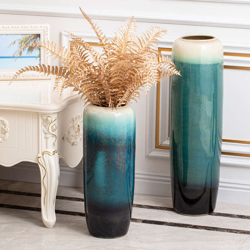 景德镇陶瓷落地大花瓶创意欧式现代简约花插花器主题餐厅酒店摆件